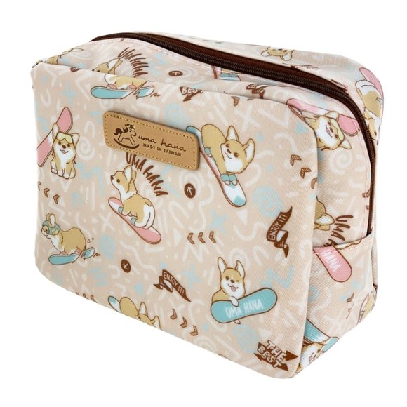 Uma Hana Handbags - Waterproof Snow Corgi Cube Makeup Cosmetic Bag